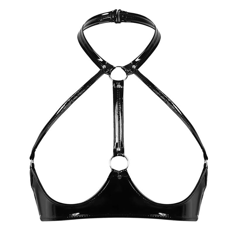 Hot Porn Latex Open Cup Bra
