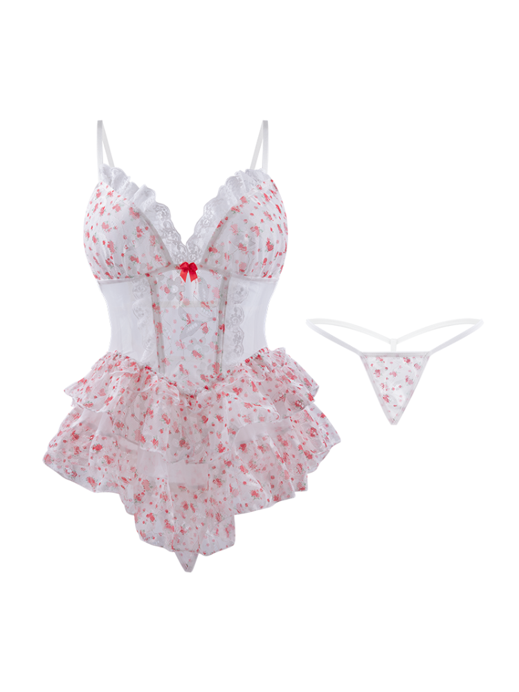 CHERRIE Bloomsom Layered Babydoll Dress