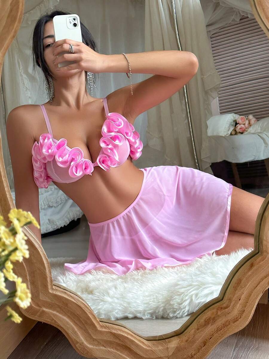 FancyStar™ Rosie Ruffle Trim Lingerie Set HEMSPTT128