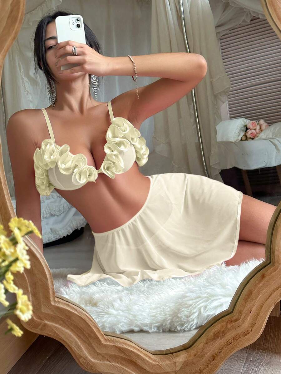 FancyStar™ Rosie Ruffle Trim Lingerie Set HEMSPTT128