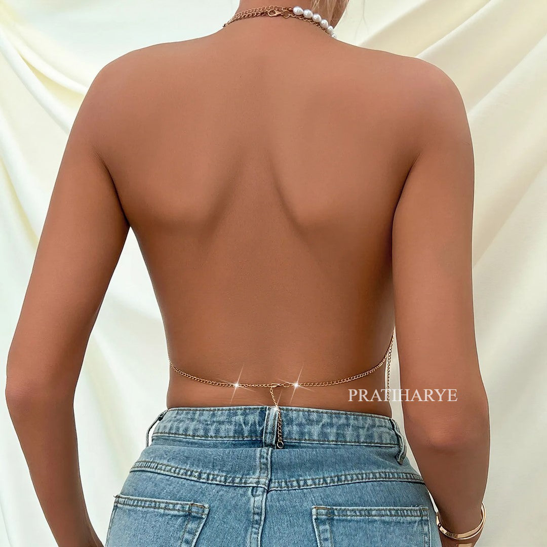 TASEL Sparkle Chain Top