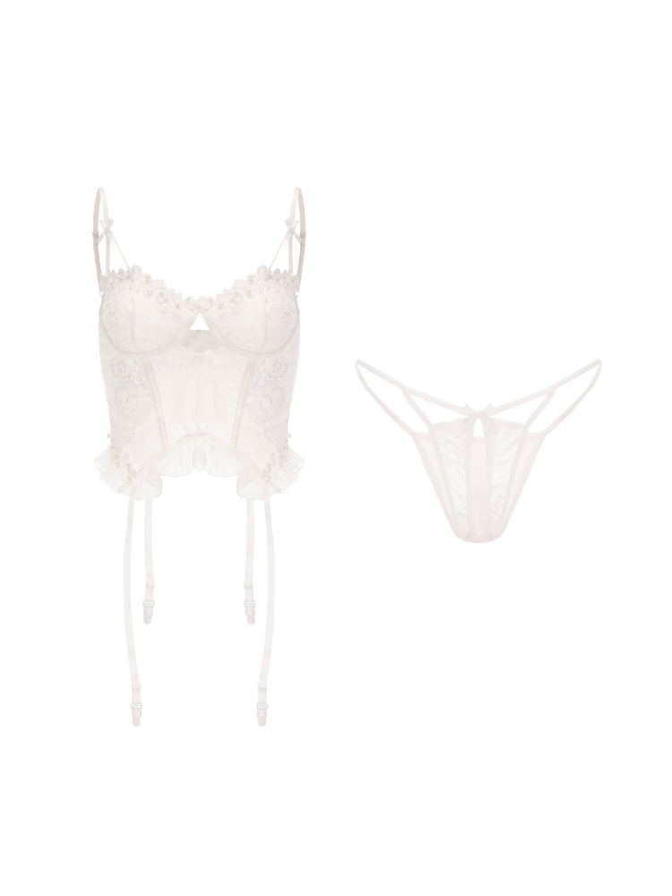 SYNIA Corset with Crotchless String Set