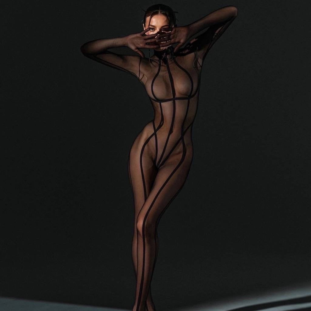 Full Body Stocking in Black FancyStar HEMSMTH331