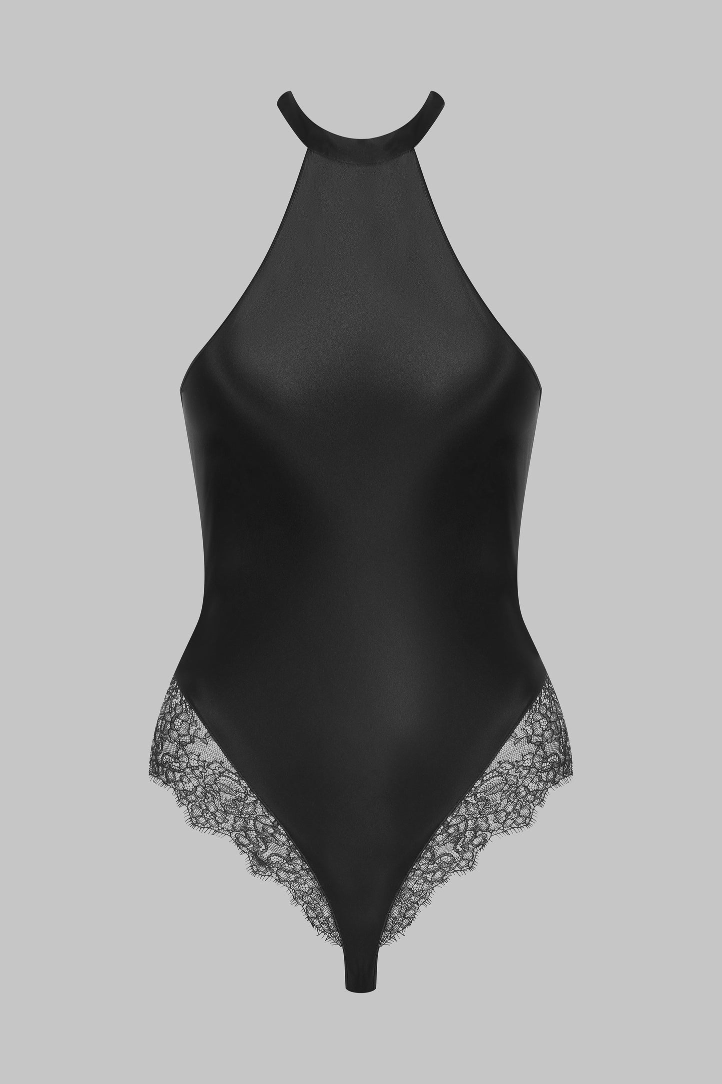 Thong Bodysuit With American Collar