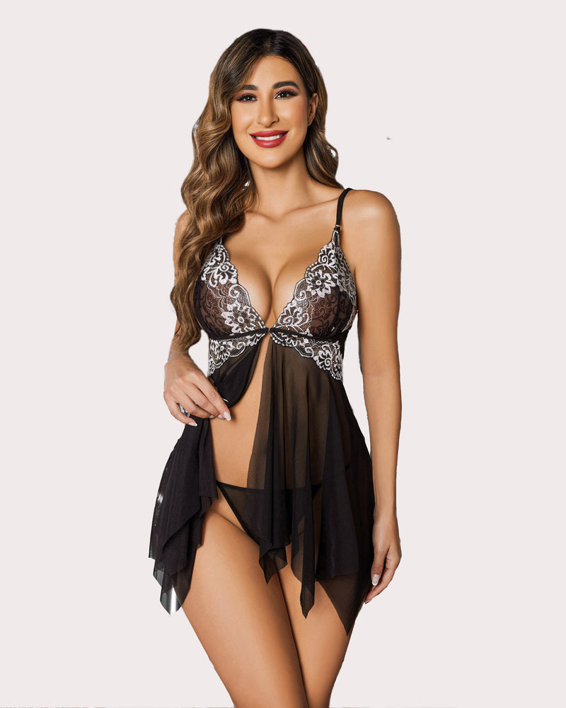 AUREYA Whisper Lace Babydoll Set