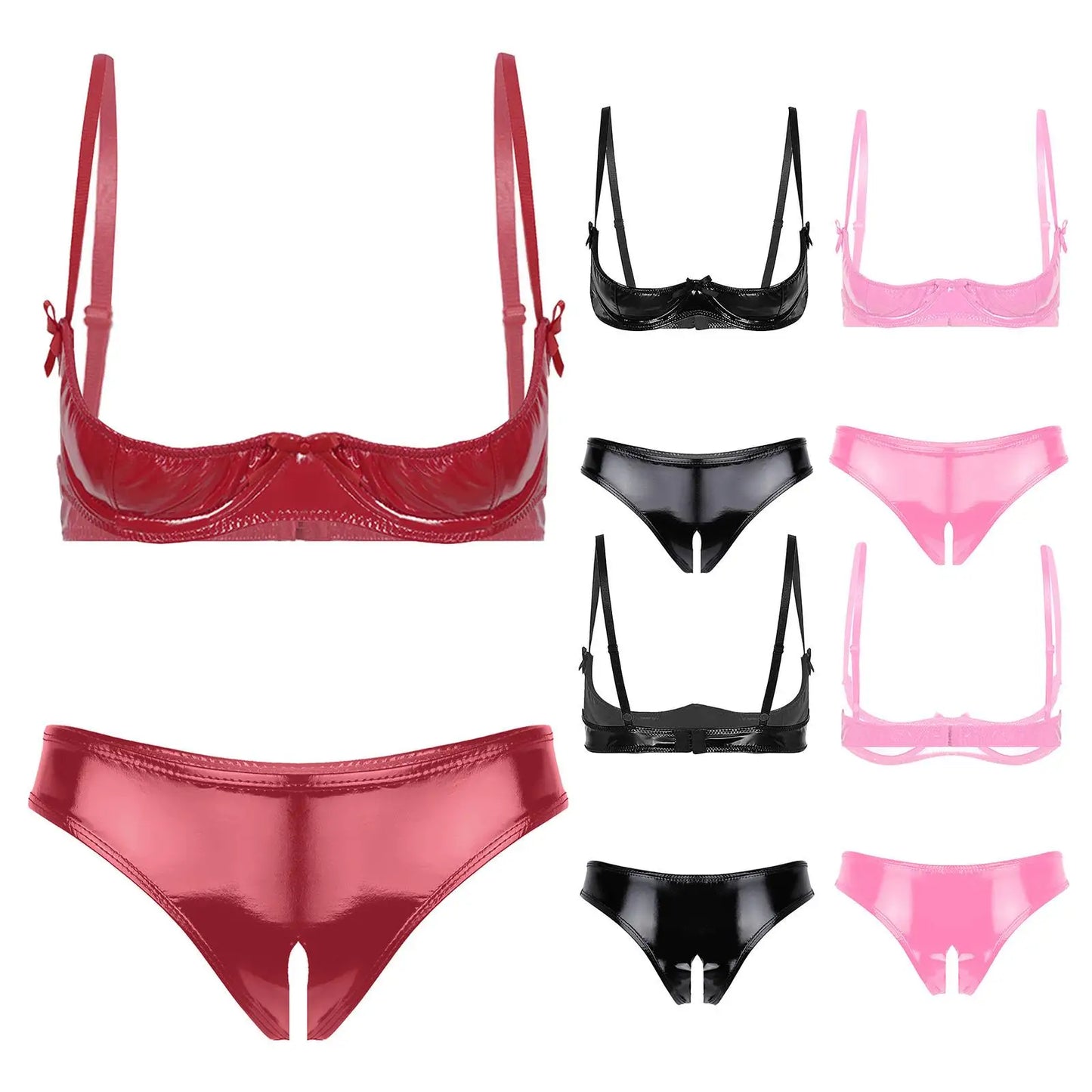 💥 SUMMER HOLIDAY 70% OFF 🔥 FancyStar™ GLOSSY Leather Underwire Set