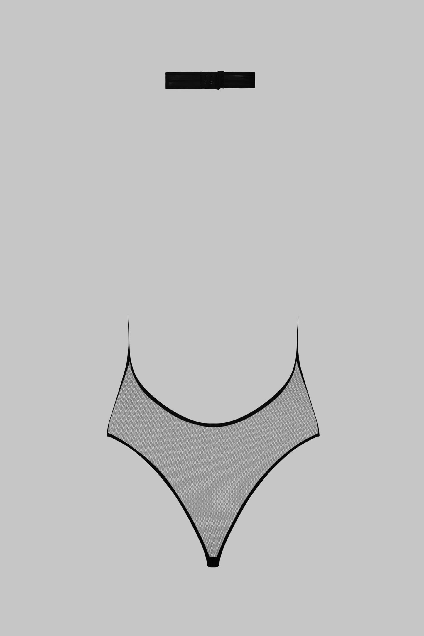 Black V-neck Thong Bodysuit