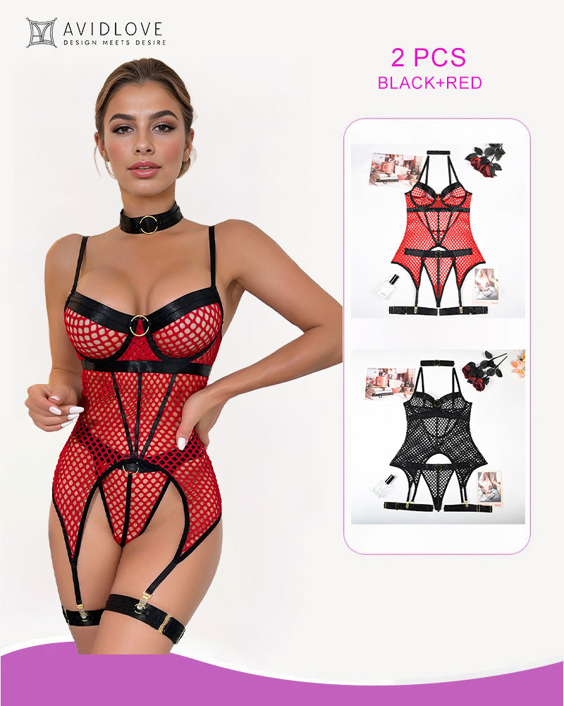 DELURE Fetish Garter Teddy