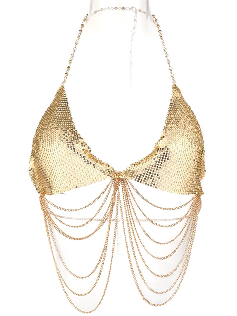 MEDA Metalic Chain Top