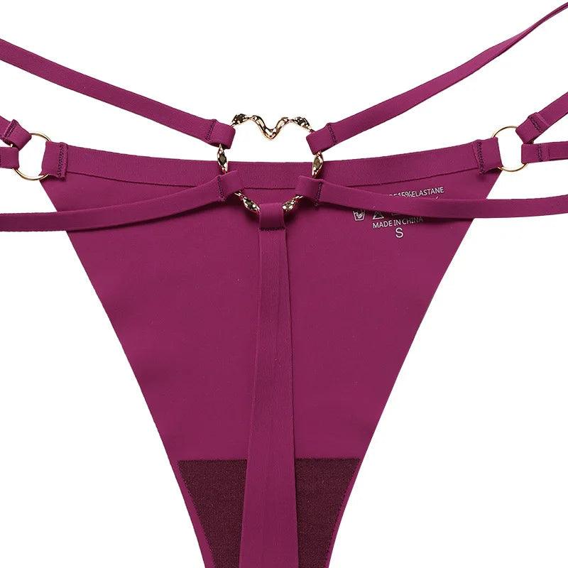 Iron Ring Sexy G-String: Ice Silk Thong Panties