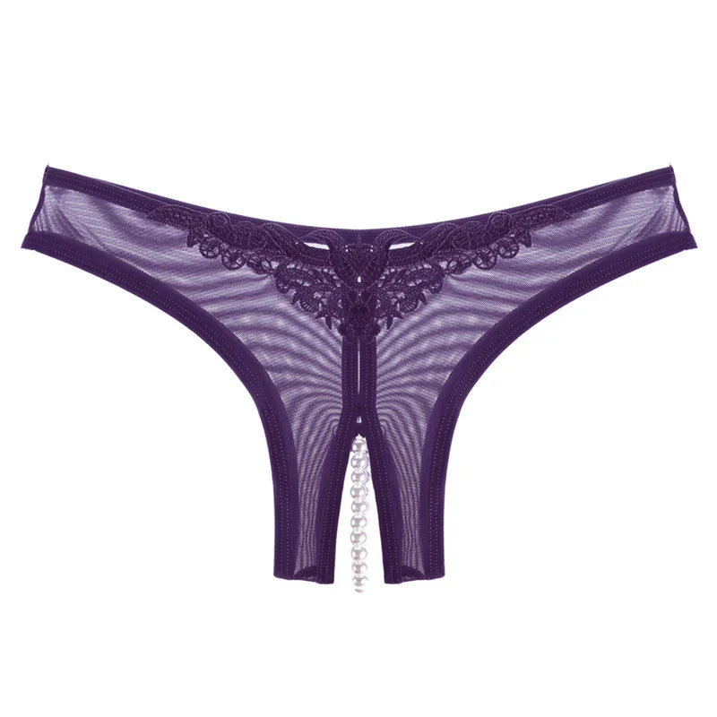 Pearl Mesh Crotchless Panty