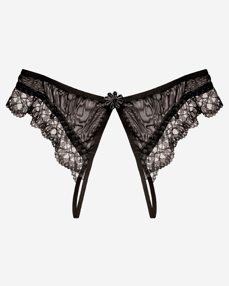 NOYCELLE Crotchless Lace Low Waist Thong