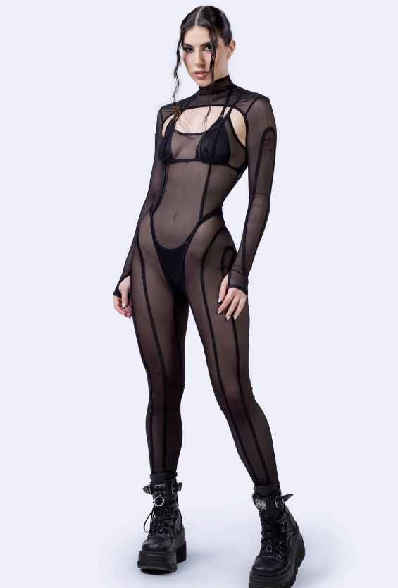 FancyStar® Rave Cut Mesh Catsuit