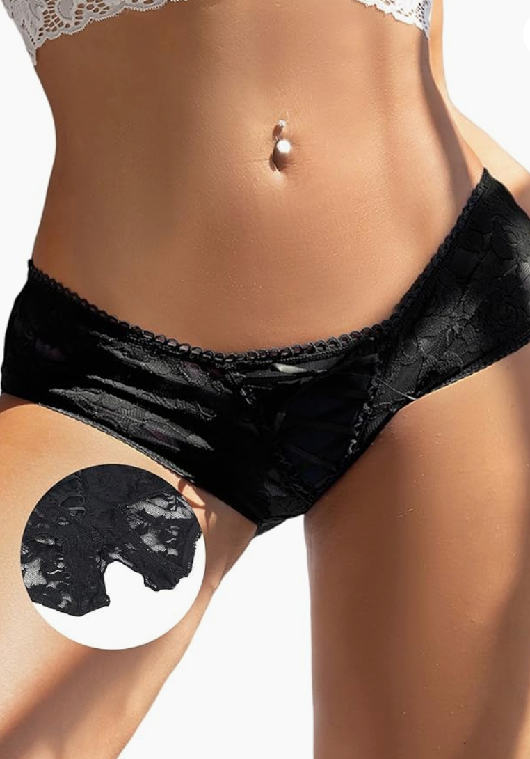 Sheer Crotchless Panties