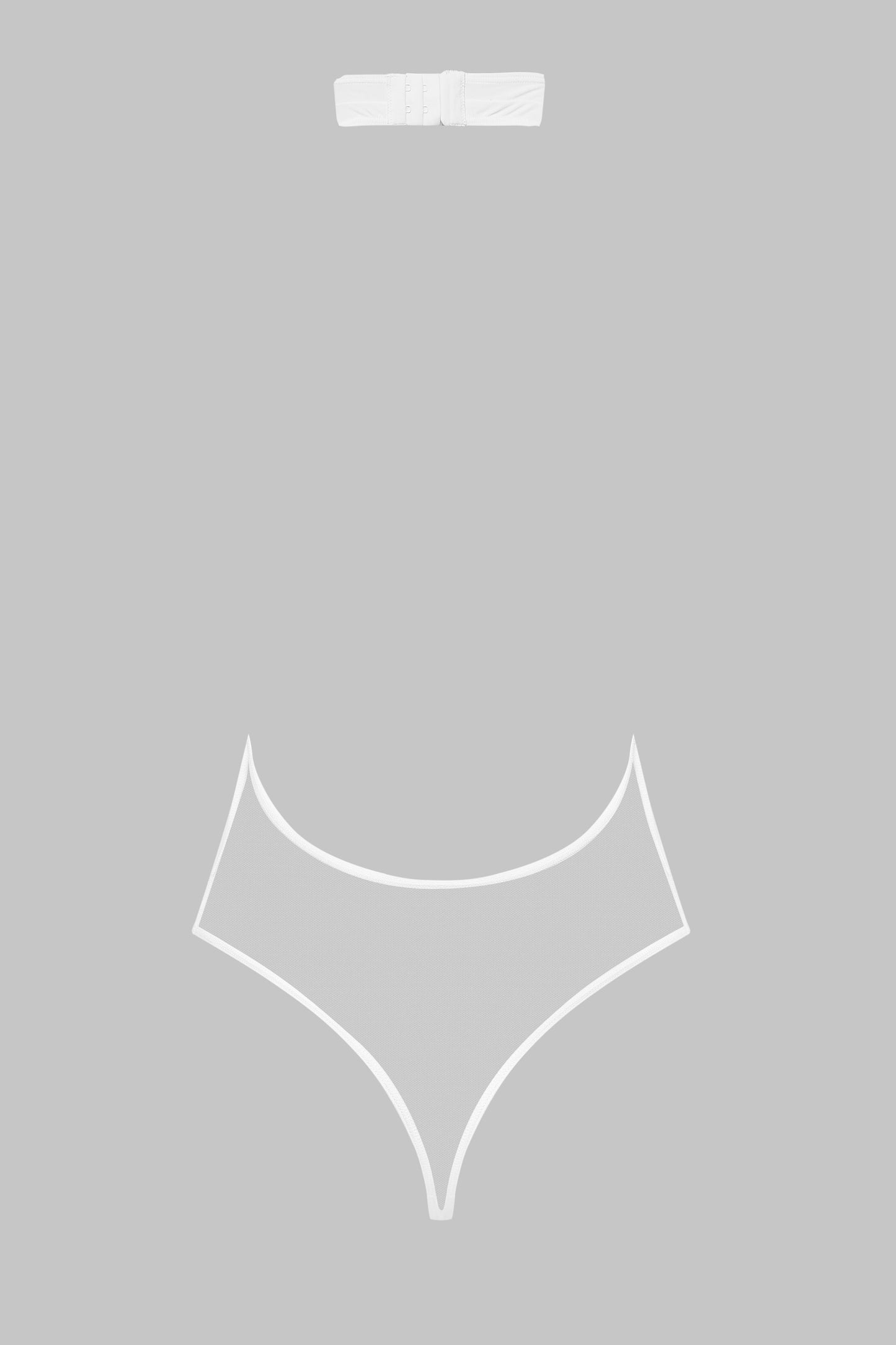 White V-neck Thong Bodysuit