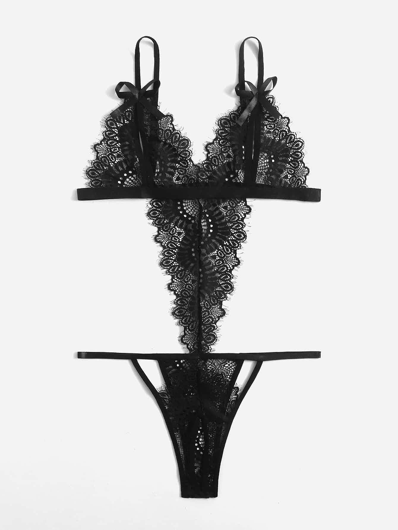 Lace Crotchless Teddy Bodysuit - Final Few!