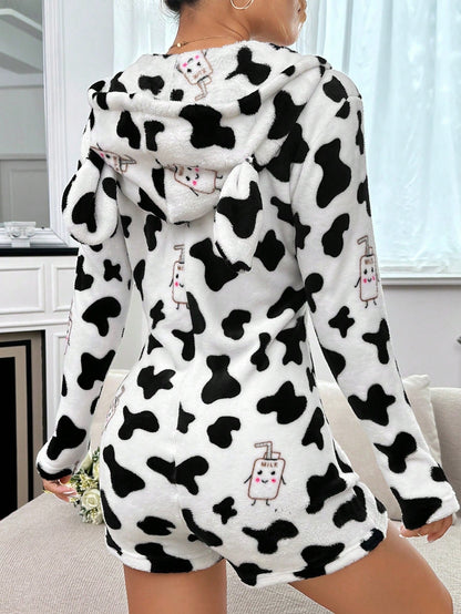 Cow Long Sleeve Playsuit - Final Few Left!