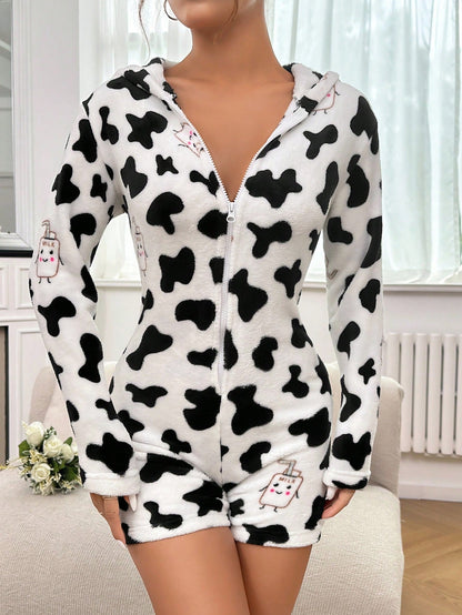Cow Long Sleeve Playsuit - Final Few Left!