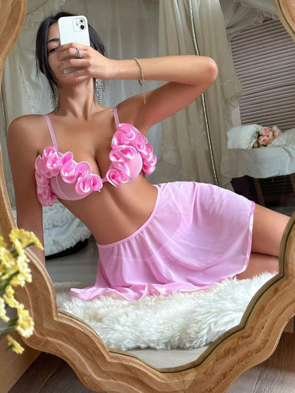 FancyStar™ Rosie Ruffle Trim Lingerie Set HEMSPTT128