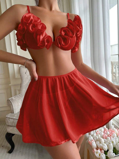 FancyStar™ Rosie Ruffle Trim Lingerie Set HEMSPTT128