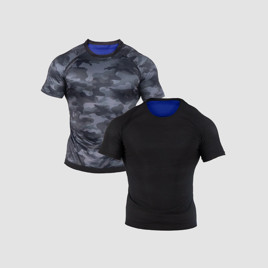 Men's Sauna Shirt 2-pack Black & Camo Gray