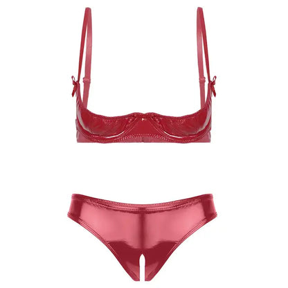 💥 SUMMER HOLIDAY 70% OFF 🔥 FancyStar™ GLOSSY Leather Underwire Set