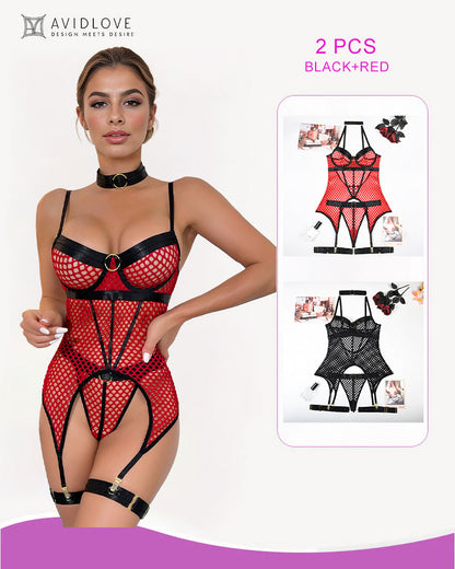 DELURE Fetish Garter Teddy