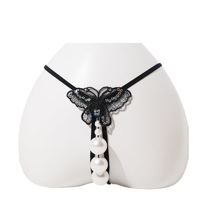 🎉Valentine Pre-Sale 60% ️🔥️ FancyStar™ Erotic Butterfly XL Pearl Insertion Open-Crotch G-String HEMSTTL014