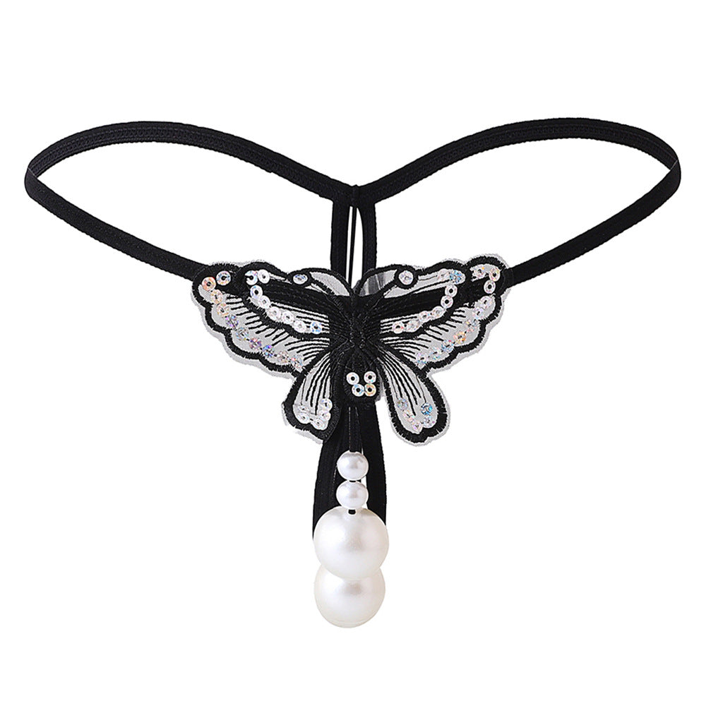 🎉Valentine Pre-Sale 60% ️🔥️ FancyStar™ Erotic Butterfly XL Pearl Insertion Open-Crotch G-String HEMSTTL014