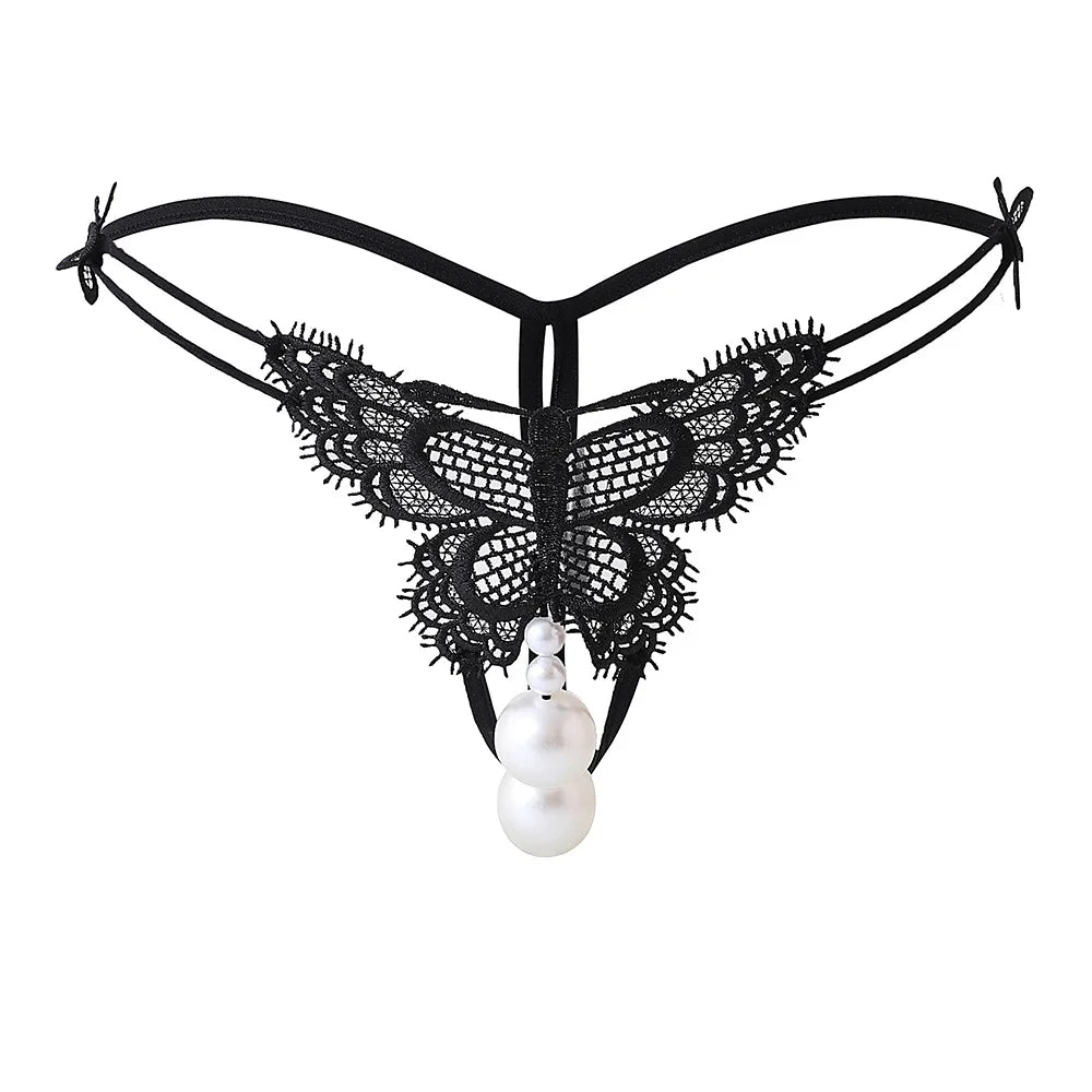 🎉Valentine Pre-Sale 60% ️🔥️ FancyStar™ Erotic Butterfly XL Pearl Insertion Open-Crotch G-String HEMSTTL014