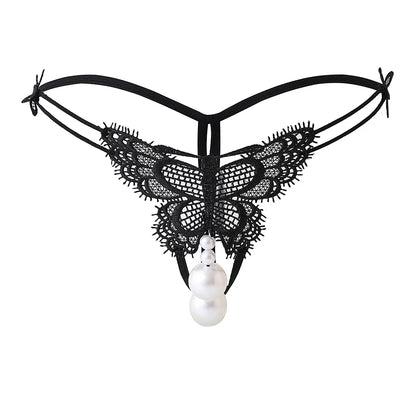 🎉Valentine Pre-Sale 60% ️🔥️ FancyStar™ Erotic Butterfly XL Pearl Insertion Open-Crotch G-String HEMSTTL014