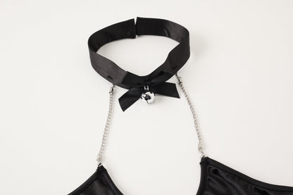 GYNSA Shimmering Satin with Chain Bodysuit