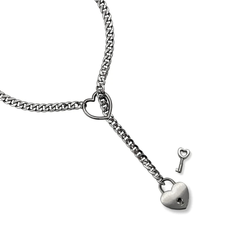 FancyStar™ Secret Heart Lock & Key Slip Chain HEMSPTT132