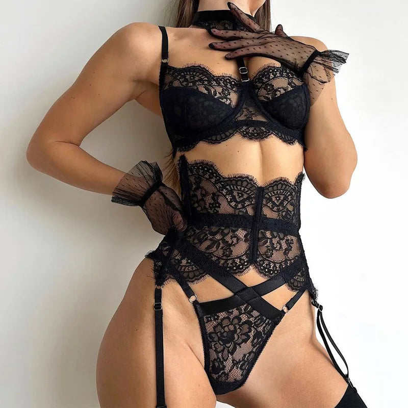 FancyStar™ Lace Lingerie Set with Gloves