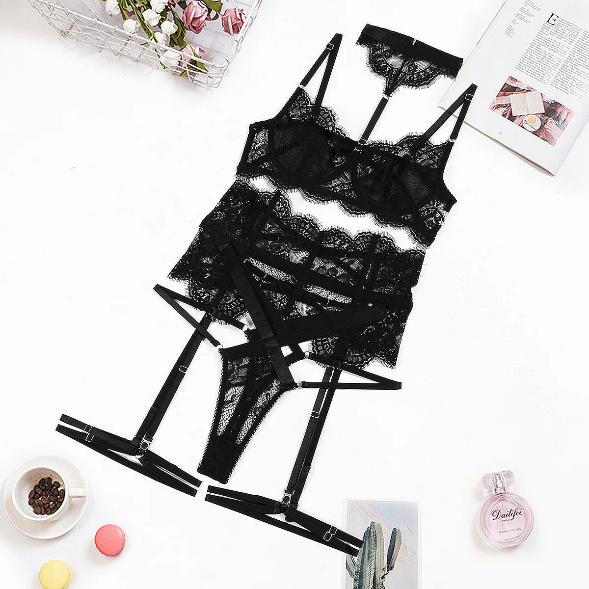FancyStar™ Lace Lingerie Set with Gloves