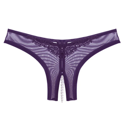 Pearl Mesh Crotchless Panty