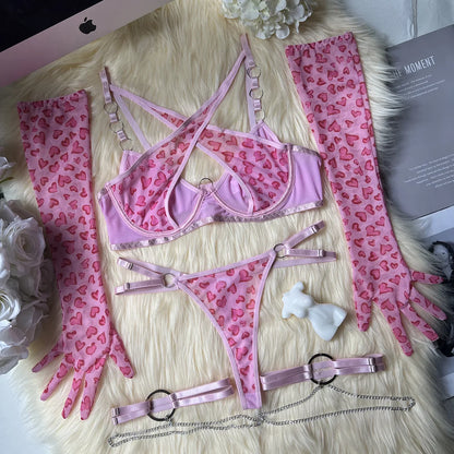 FancyStar™ Pink Cheetah Lingerie Set