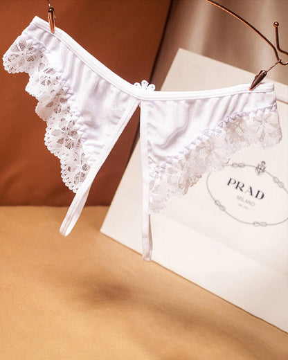 NOYCELLE Crotchless Lace Low Waist Thong