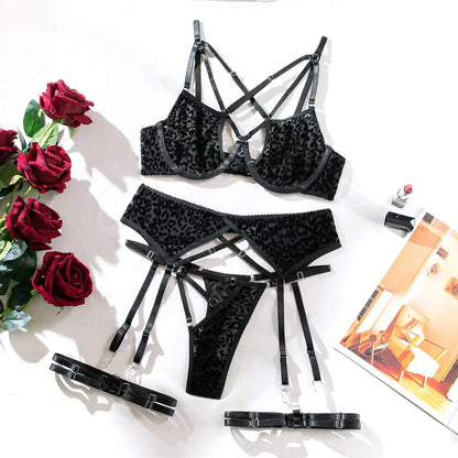 FancyStar™ Leopard Belt Lingerie Set