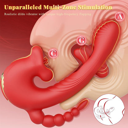 TEASRA Multi-Zone 5-in-1 Licking Flaping Sucking Vibrator