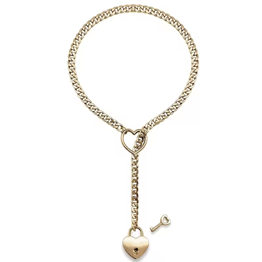 FancyStar™ Secret Heart Lock & Key Slip Chain HEMSPTT132